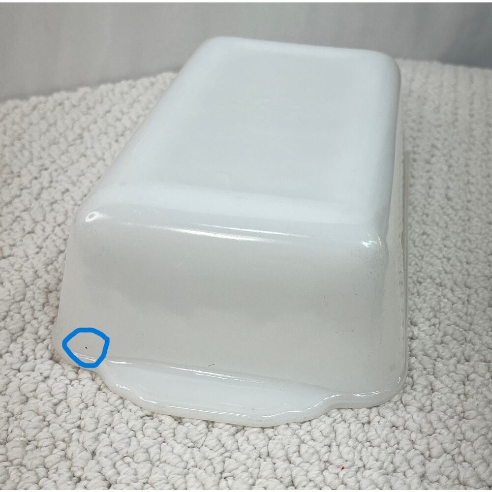 Anchor Hocking Fire King Wheat Pattern Milk Glass Loaf Baking Pan 10.5" VTG USA - Picture 8 of 8